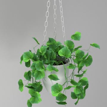 Hangende bloempot 155x17 cm wit