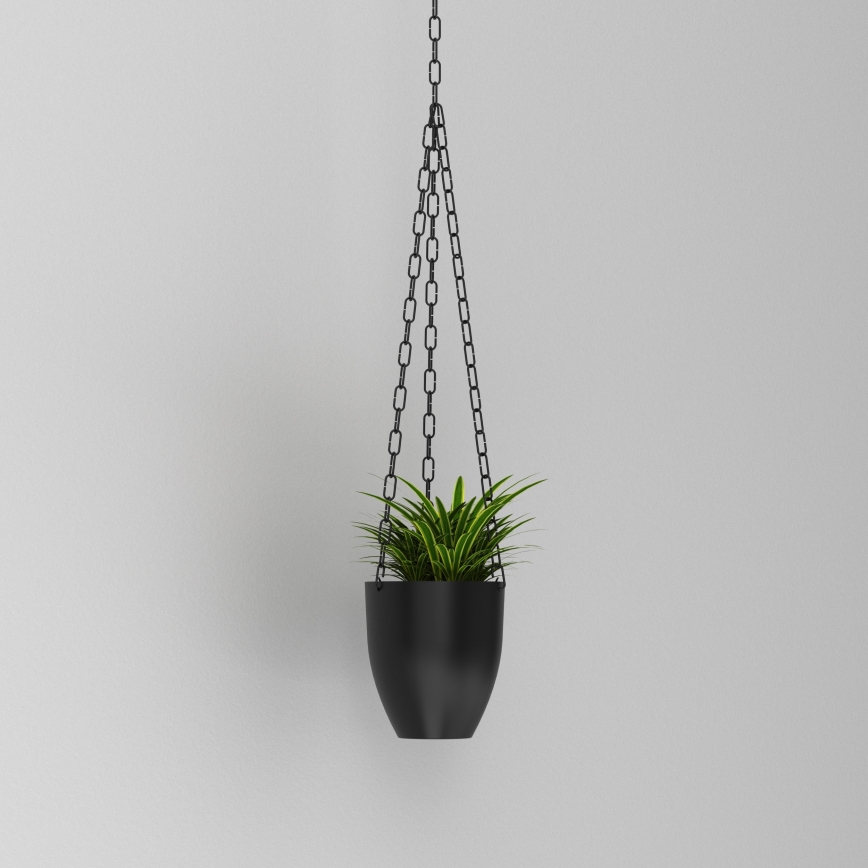 Hangende bloempot 155x17 cm zwart