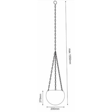 Hangende bloempot 155x20 cm goud