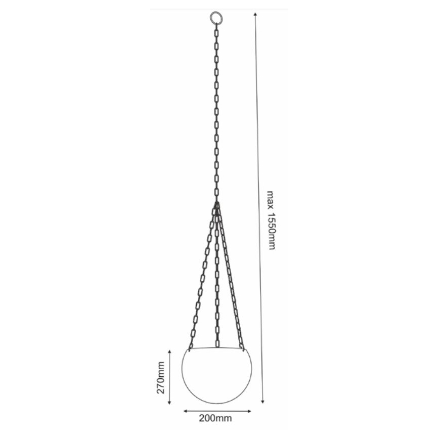 Hangende bloempot 155x20 cm goud