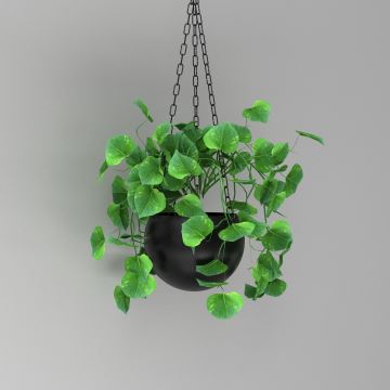 Hangende bloempot 155x20 cm zwart