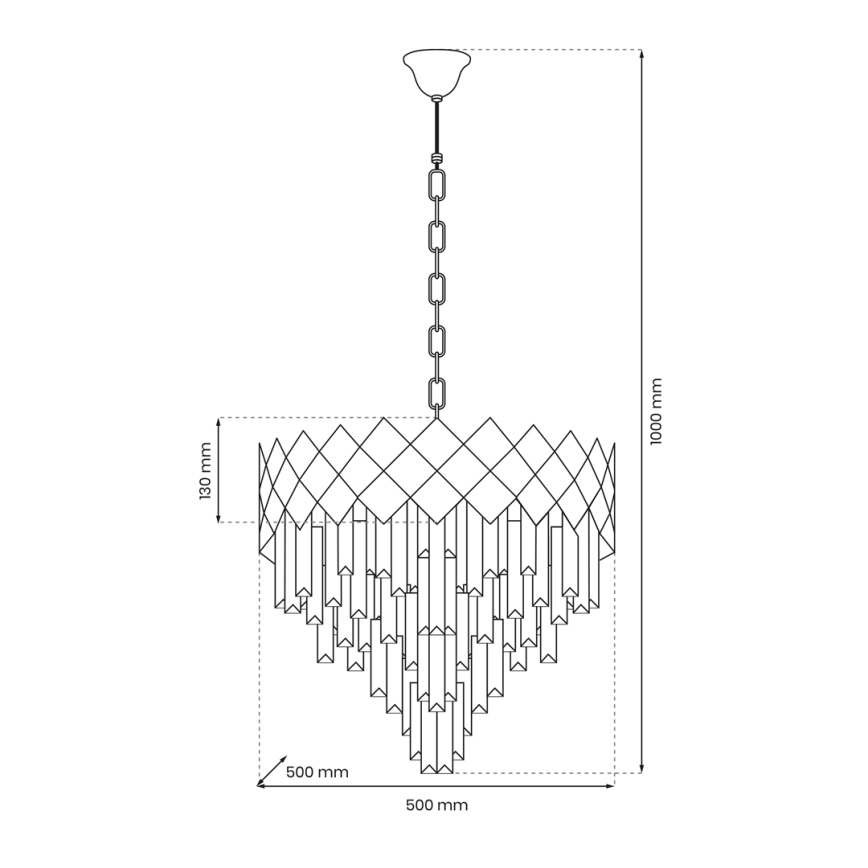 Hanglamp aan een ketting CARISMA 9xE14/40W/230V mat chroom