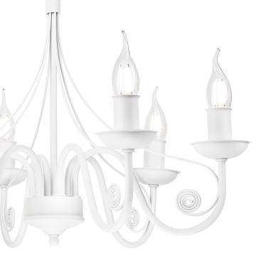 Hanglamp aan een ketting DONATO 6xE14/40W/230V wit