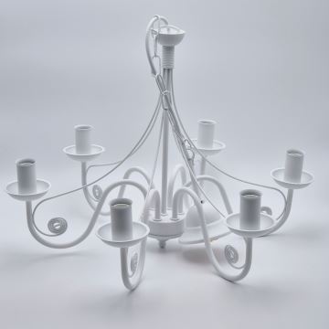 Hanglamp aan een ketting DONATO 6xE14/40W/230V wit