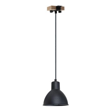 Hanglamp aan een koord 1xE27/40W/230V beuken/zwart