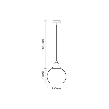 Hanglamp aan een koord 1xE27/60W/230V diameter 25 cm