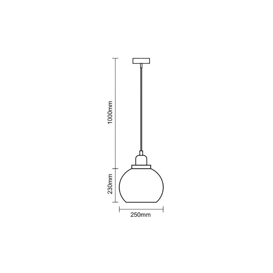 Hanglamp aan een koord 1xE27/60W/230V diameter 25 cm