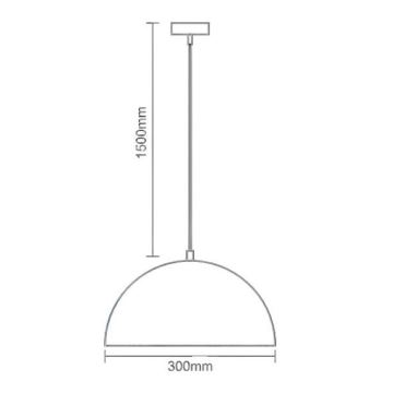 Hanglamp aan een koord 1xE27/60W/230V diameter 30 cm wit