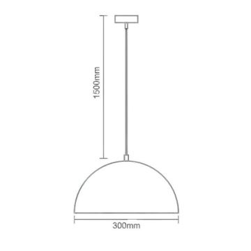 Hanglamp aan een koord 1xE27/60W/230V diameter 30 cm zwart