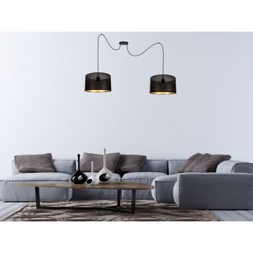 Hanglamp aan een koord ALDO 2xE27/60W/230V zwart