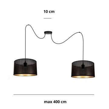 Hanglamp aan een koord ALDO 2xE27/60W/230V zwart