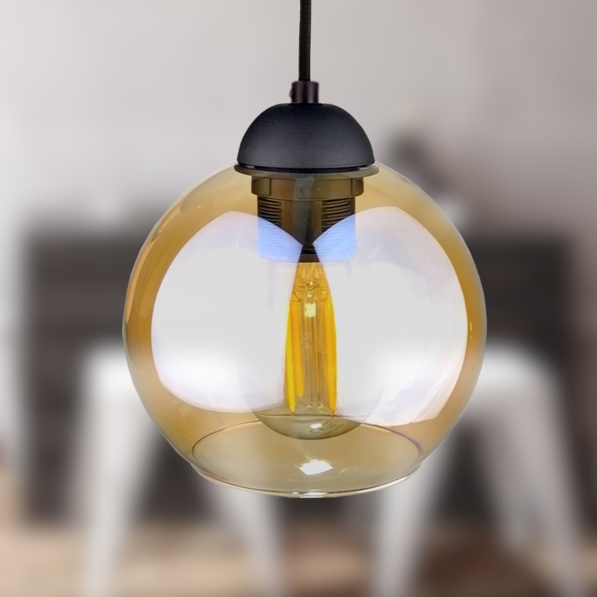 Hanglamp aan een koord AMBRE BLACK 2xE27/60W/230V