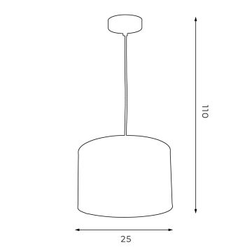 Hanglamp aan een koord ARDEN 1xE27/60W/230V diameter 25 cm wit/gouden