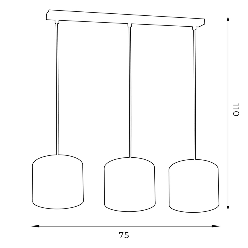 Hanglamp aan een koord ARDEN 3xE27/60W/230V groen/gouden