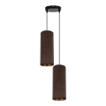 Hanglamp aan een koord AVALO 2xE27/60W/230V diameter 20 cm bruin