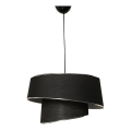 Hanglamp aan een koord BARETTE 1xE27/60W/230V zwart/glanzend chroom