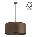 Hanglamp aan een koord BENITA 1xE27/40W/230V bruin/eiken – FSC gecertificeerd