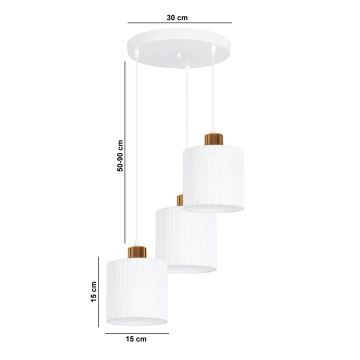 Hanglamp aan een koord BIZO 3xE27/60W/230V wit/koper