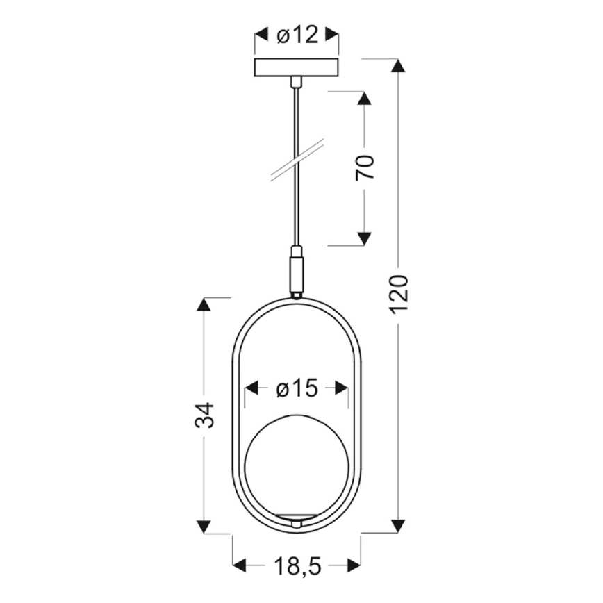 Hanglamp aan een koord CORDEL 1xG9/28W/230V glanzend chroom