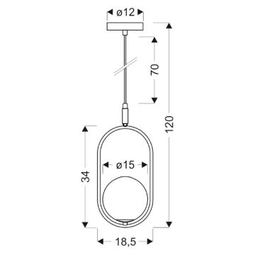 Hanglamp aan een koord CORDEL 1xG9/28W/230V goud