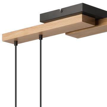 Hanglamp aan een koord CORTINA 4xE27/15W/230V zwart/eiken