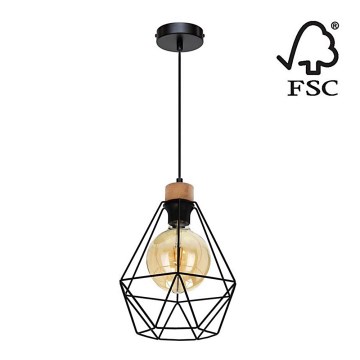 Hanglamp aan een koord DIAMENT 1xE27/60W/230V eiken – FSC gecertificeerd