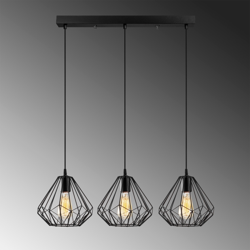 Hanglamp aan een koord DIAMOND 3xE27/100W/230V