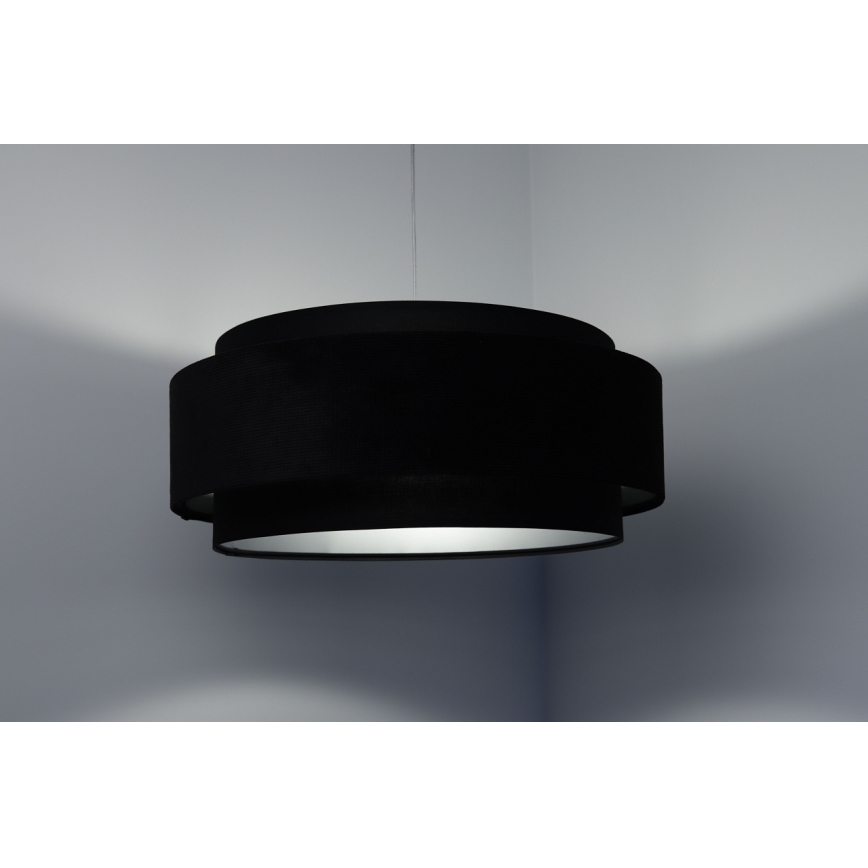 Hanglamp aan een koord DOBLO 1xE27/60W/230V d. 60 cm zwart/zilver