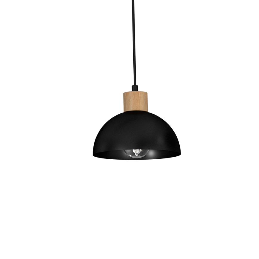 Hanglamp aan een koord ERIK 2xE27/60W/230V beige/zwart