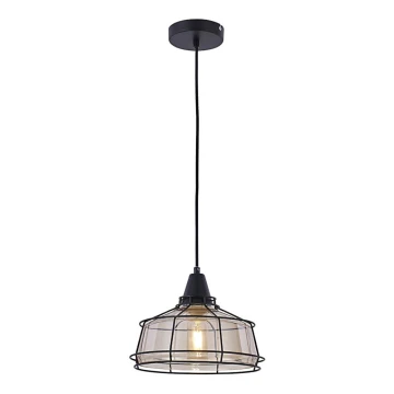 Hanglamp aan een koord FACTORY 1xE27/11W/230V beige/zwart