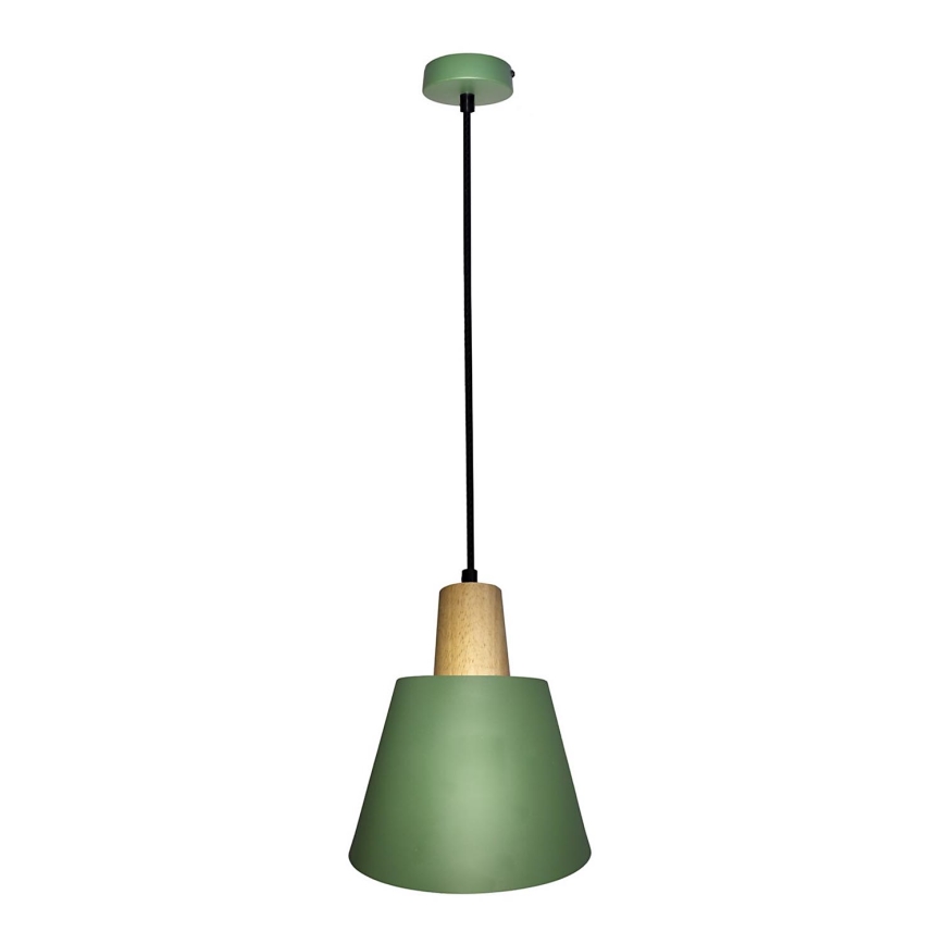 Hanglamp aan een koord FARO 1xE27/40W/230V groen/beuken