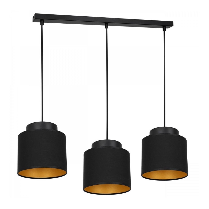 Hanglamp aan een koord FRODI 3xE27/60W/230V zwart