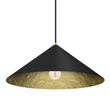 Hanglamp aan een koord FUJI 1xE27/60W/230V diameter 50 cm zwart/goud