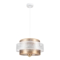 Hanglamp aan een koord GABI 1xE27/60W/230V gouden/wit diameter 40 cm