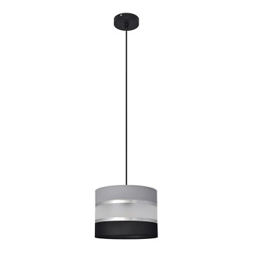 Hanglamp aan een koord HELEN 1xE27/60W/230V diameter 20 cm zwart/grijs/zilver