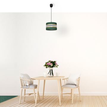 Hanglamp aan een koord HELEN 1xE27/60W/230V diameter 25 cm groen/goud