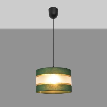 Hanglamp aan een koord HELEN 1xE27/60W/230V diameter 25 cm groen/goud