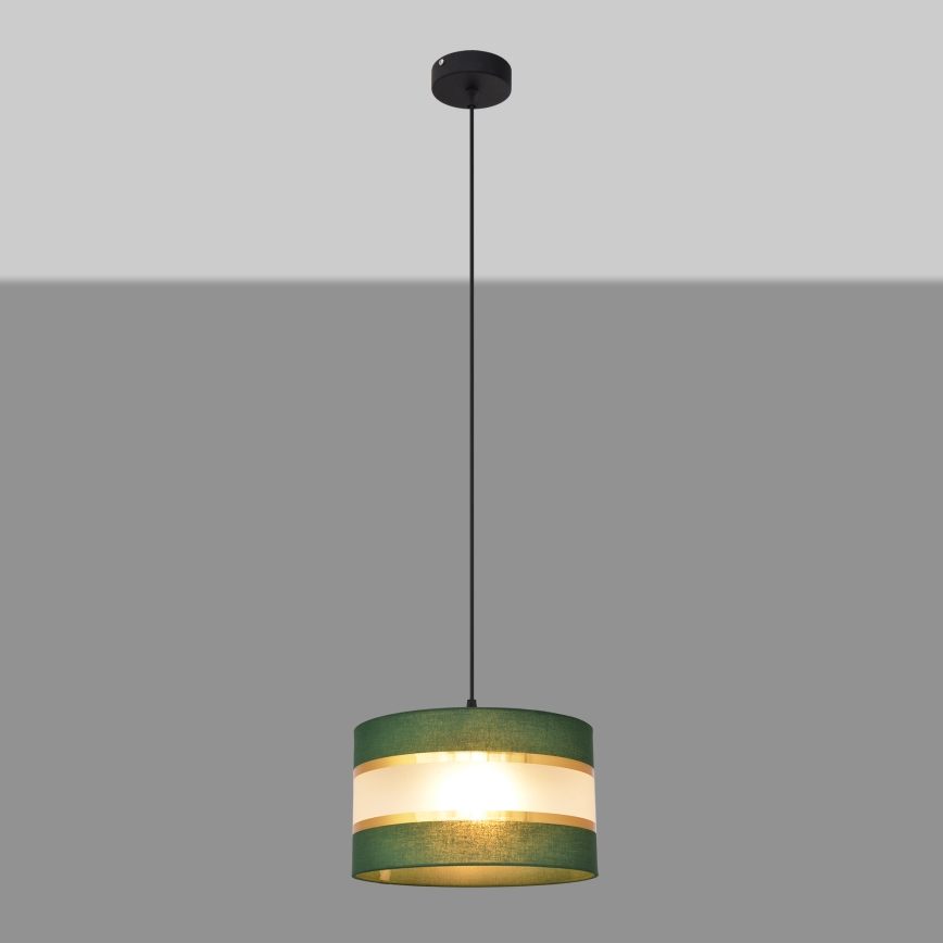 Hanglamp aan een koord HELEN 1xE27/60W/230V diameter 25 cm groen/goud