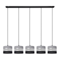 Hanglamp aan een koord HELEN 5xE27/60W/230V zwart/grijs/zilver