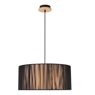 Hanglamp aan een koord KIOTO 1xE27/40W/230V diameter 45 cm zwart/beuken