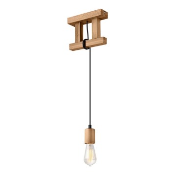 Hanglamp aan een koord LEON 1xE27/60W/230V beuken - FSC gecertificeerd