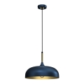 Hanglamp aan een koord LINCOLN 1xE27/60W/230V d. 35 cm blauw