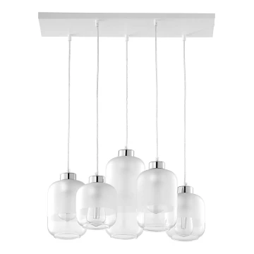 Hanglamp aan een koord MARCO 5xE27/60W/230V wit