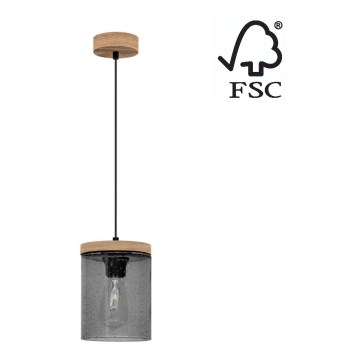 Hanglamp aan een koord MONSUN 1xE27/60W/230V grenen - FSC-gecertificeerd