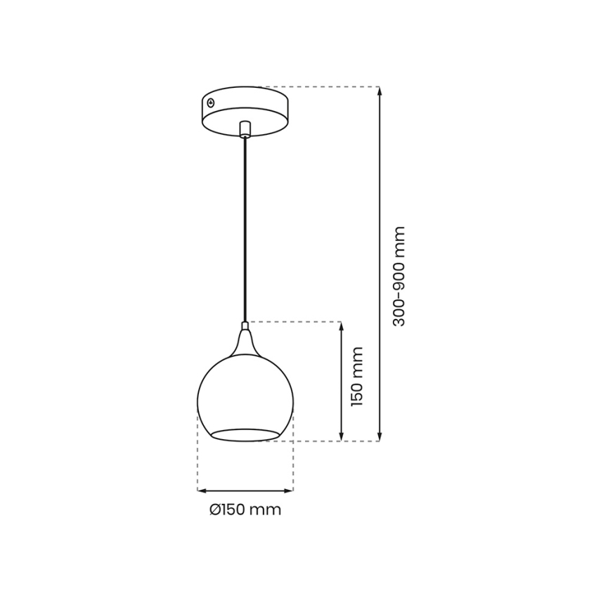 Hanglamp aan een koord MONTE 1xE27/60W/230V d. 15 cm mat chroom