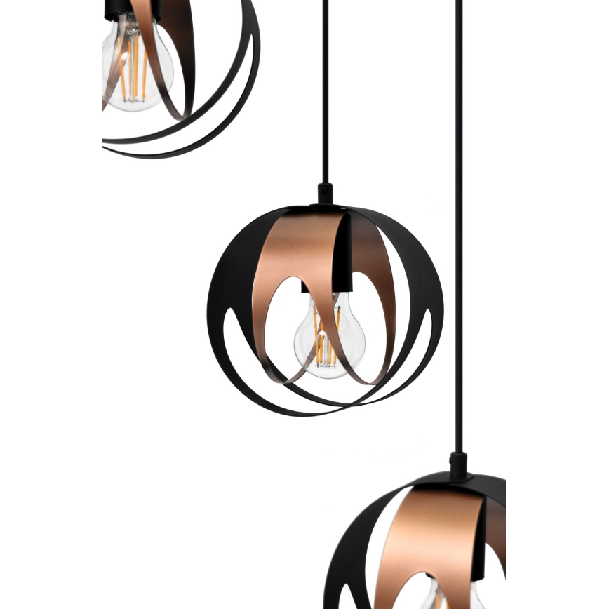 Hanglamp aan een koord MOONLIGHT 4xE27/60W/230V zwart/koper