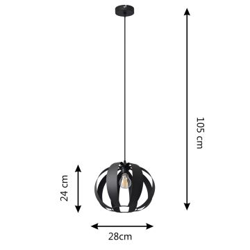 Hanglamp aan een koord NEWTON 1xE27/60W/230V zwart