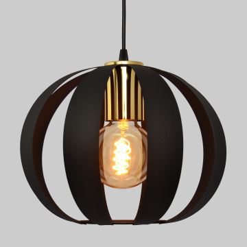 Hanglamp aan een koord NEWTON 2xE27/60W/230V zwart/gouden