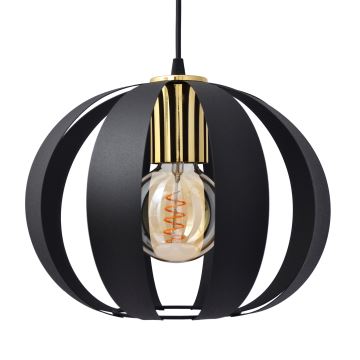 Hanglamp aan een koord NEWTON 2xE27/60W/230V zwart/gouden