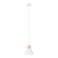 Hanglamp aan een koord NICO 1xE27/60W/230V wit/beuken
